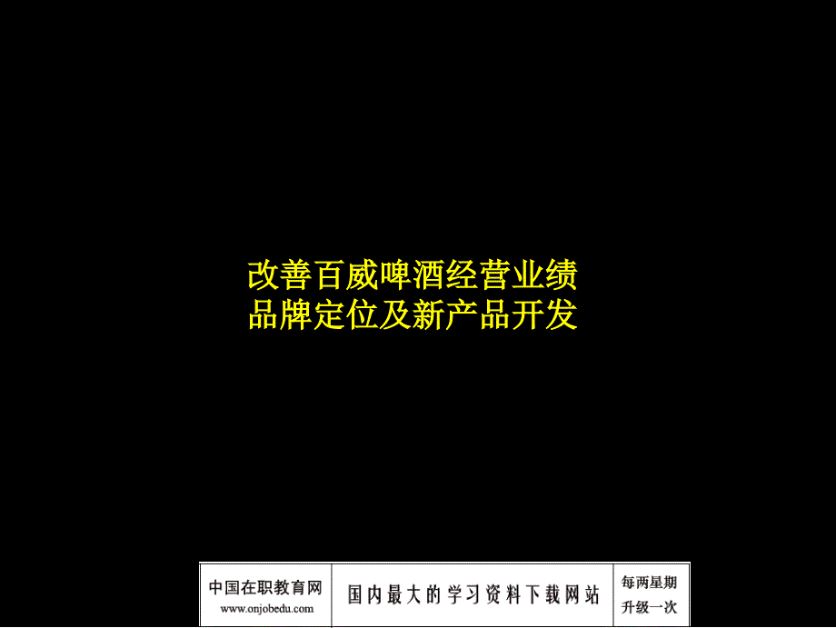 啤酒经营业绩品牌定位及新产品开发_第1页