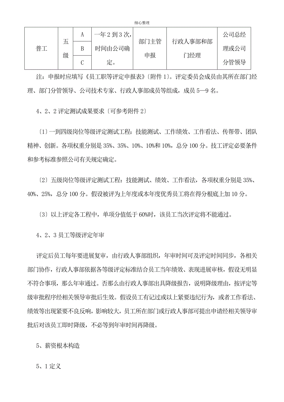 员工岗位等级评定及薪资管理操作指引_第3页