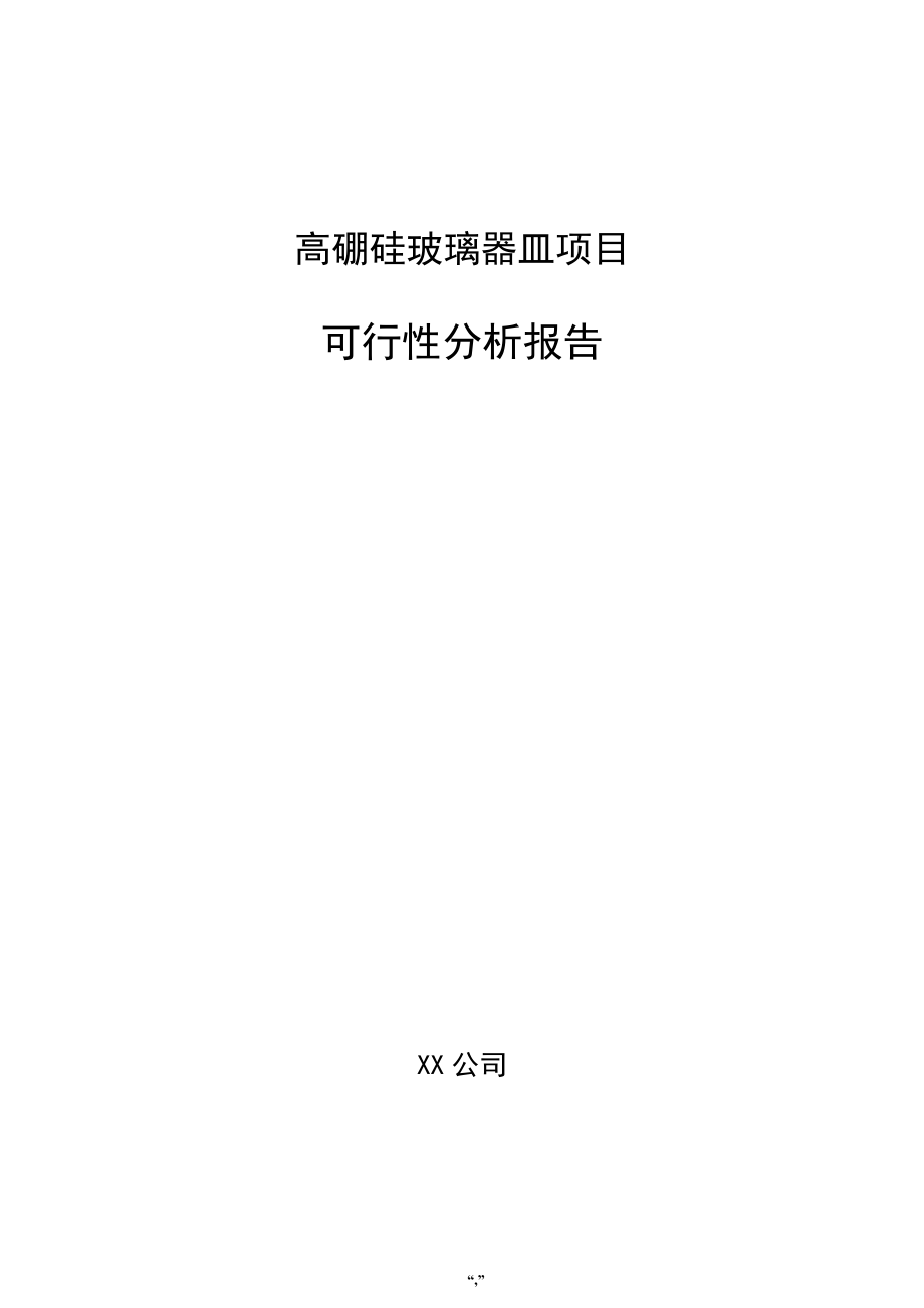 高硼硅玻璃器皿项目可行性分析报告（范文参考）_第1页