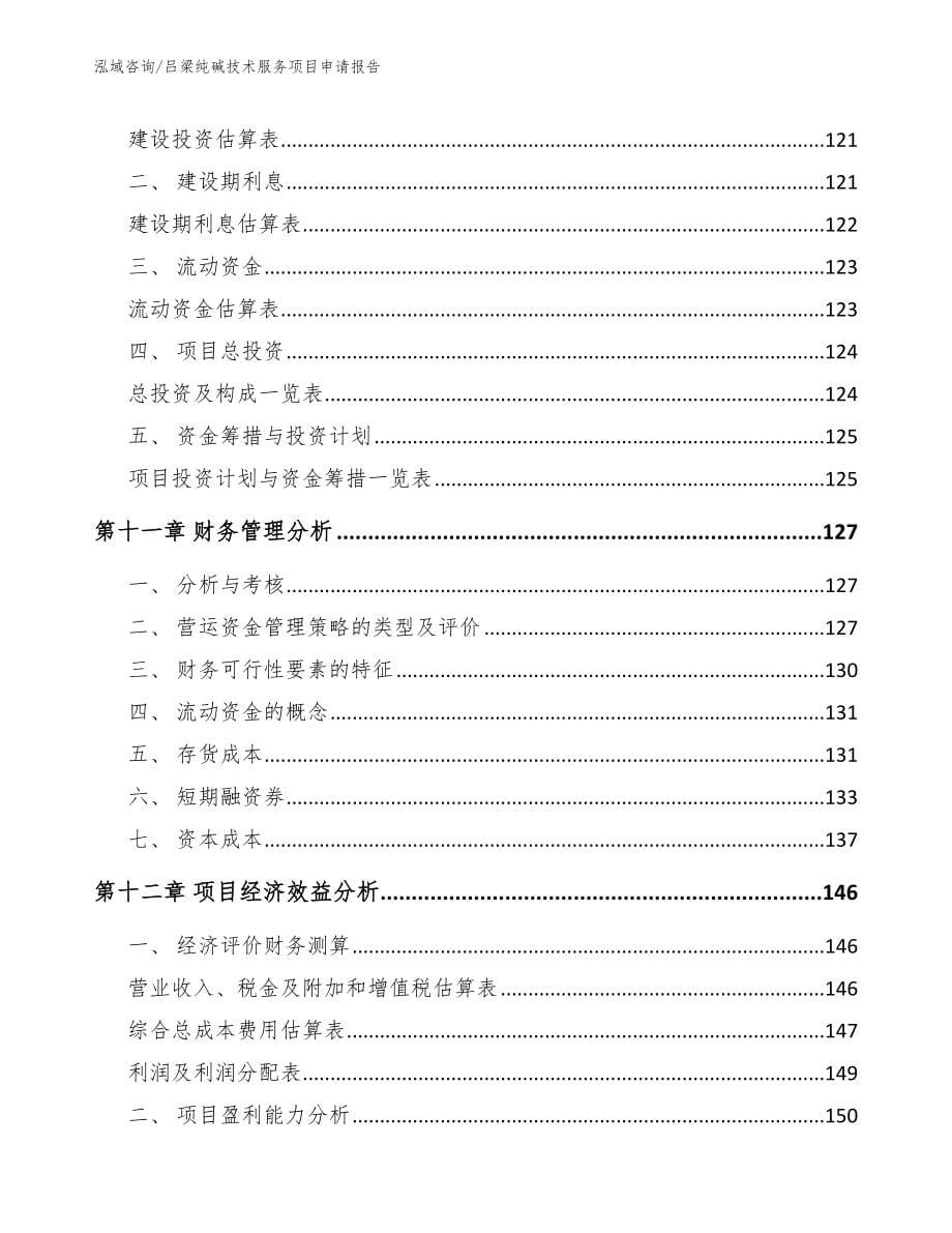 吕梁纯碱技术服务项目申请报告（模板范文）_第5页