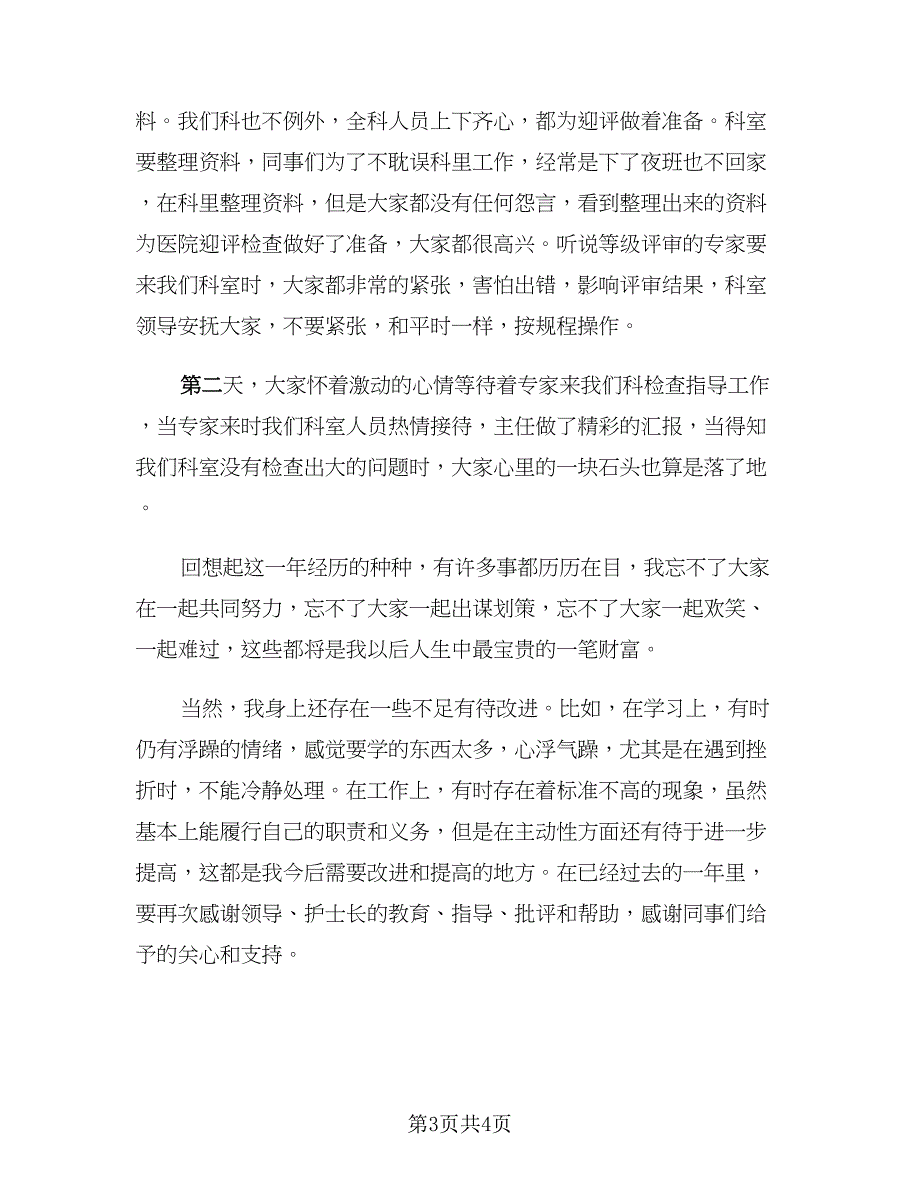 2023年度考核表个人工作总结医院护士标准样本（二篇）.doc_第3页