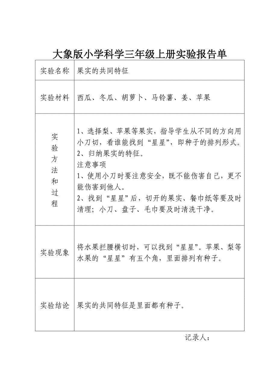 大象版小学科学三年级上册实验报告单_第5页