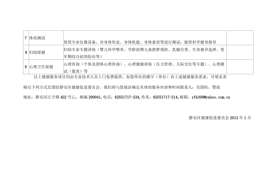 静安区移动健康驿站服务项目一览表_第3页