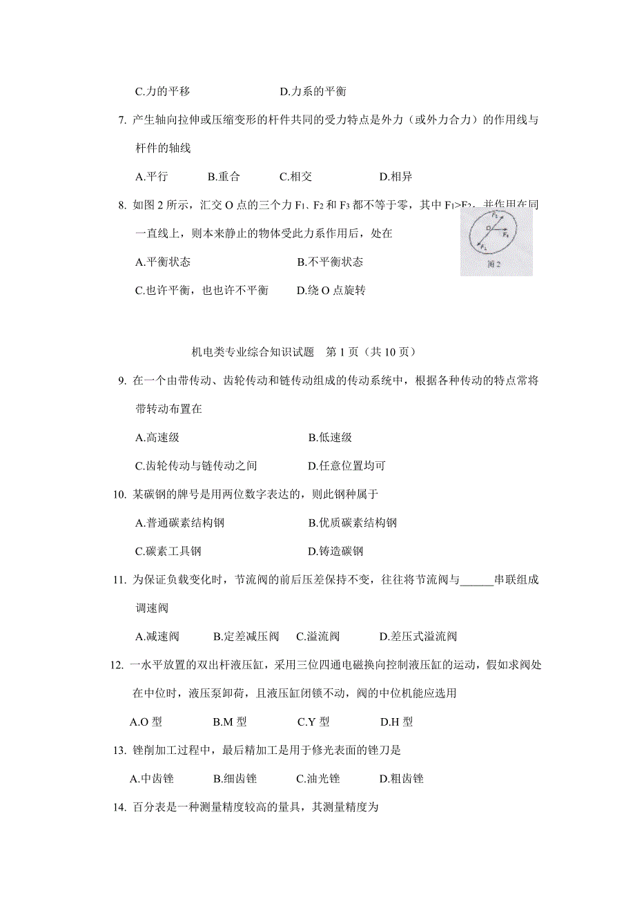 2023年机电类综合湖南省普通高等学校对口招生考试.doc_第3页