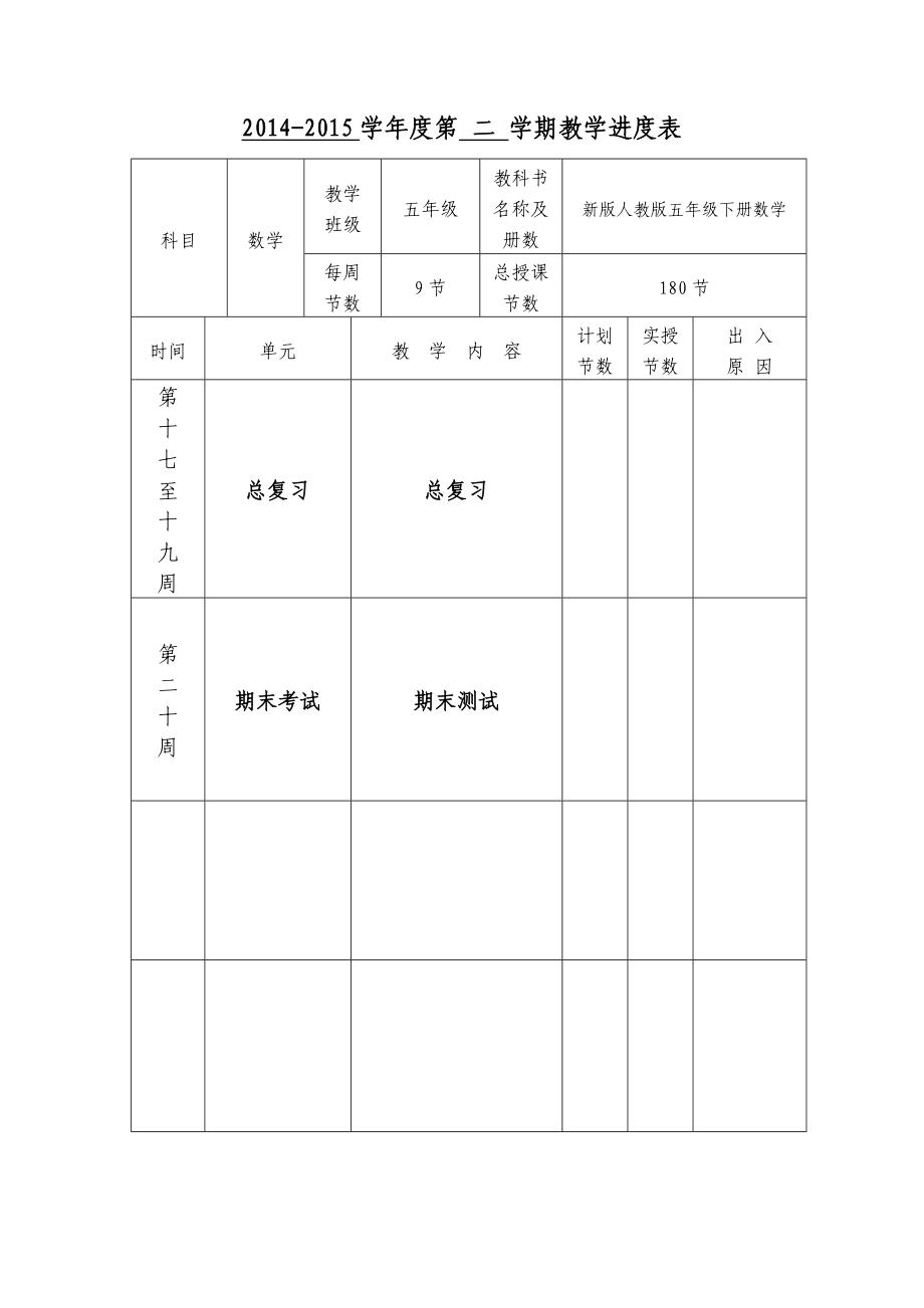 新版人教版小学五年级下册数学教案教学设计(最新精编版)_第4页