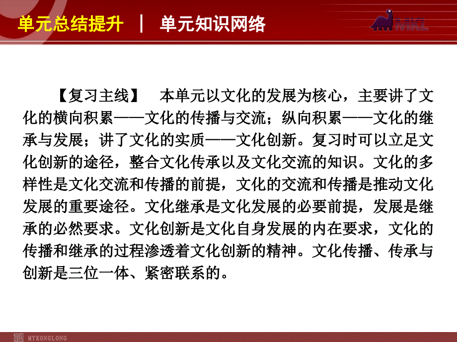 2013届高三政治（人教版）一轮复习课件：第10单元 文化传承与创新_第3页