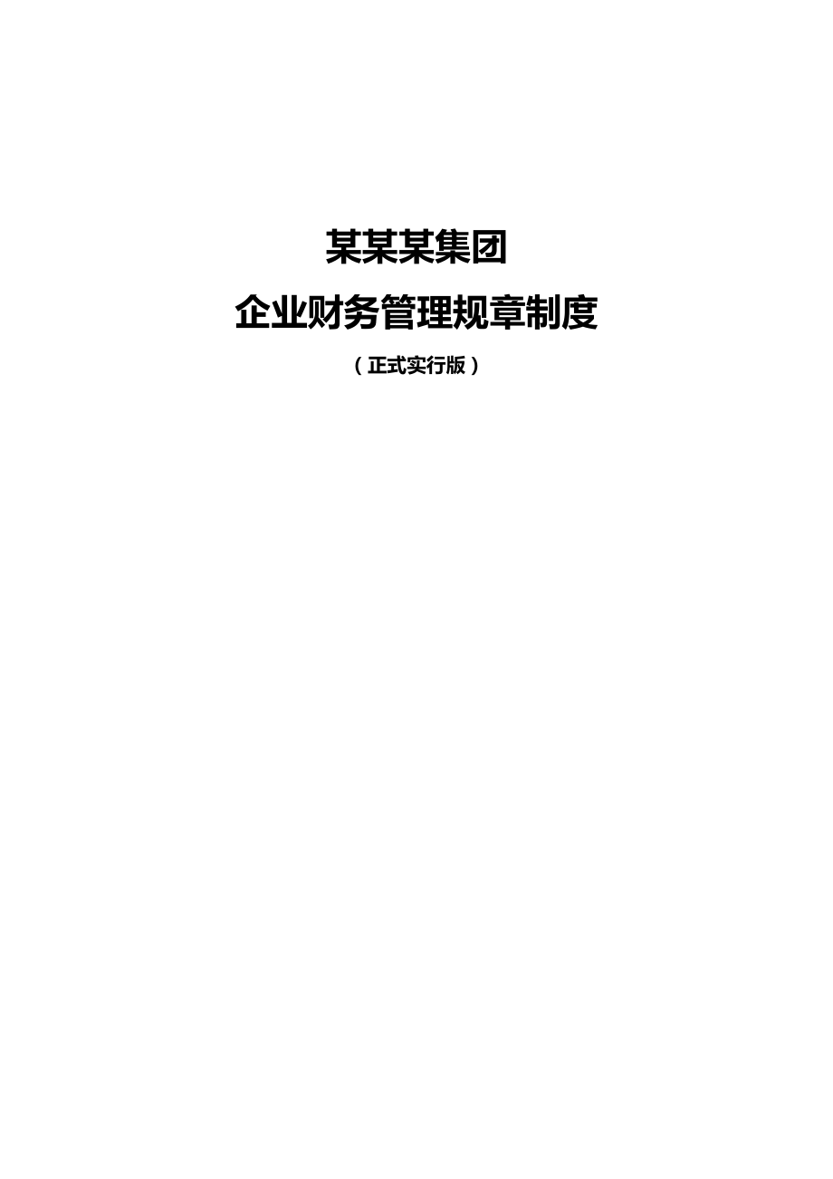 某某某集团企业财务管理规章制度正式实行版_第1页