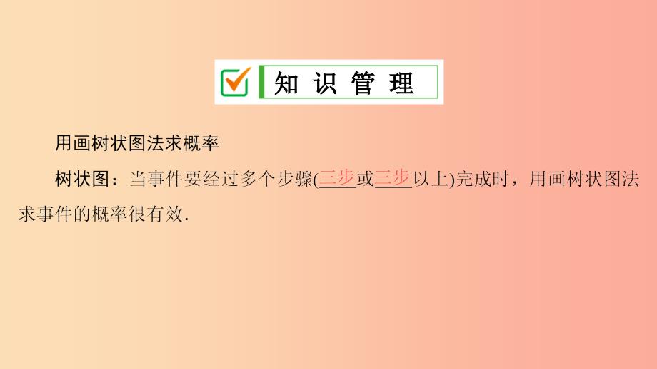 九年级数学上册 第25章 概率初步 25.2 用列举法求概率 第2课时 用画树状图法求概率课件 新人教版.ppt_第3页