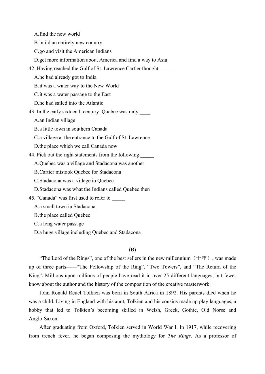 高二英语人教课标选修7Units1-2Module7月考试卷.doc_第3页