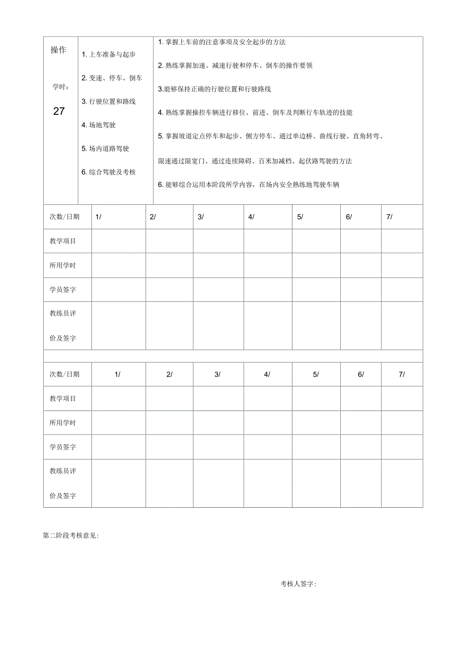 C1C2驾驶员培训教学日志模板_第3页