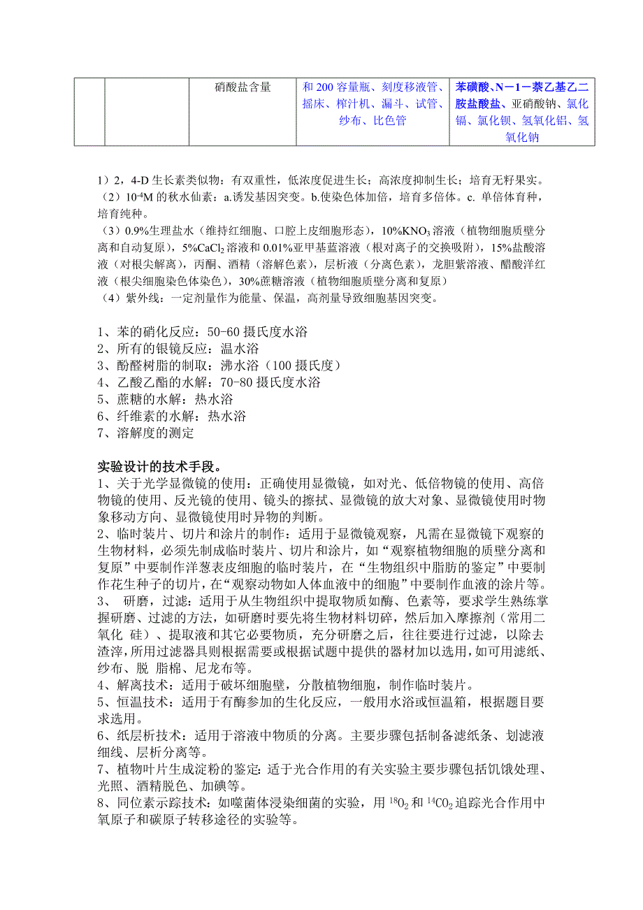 高中生物实验所需仪器与药品_第3页