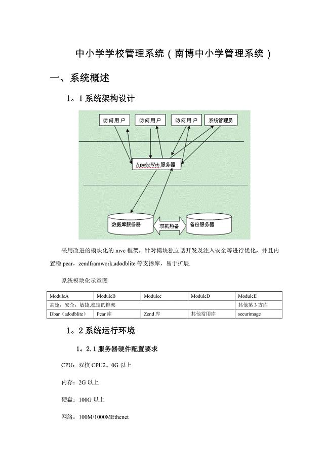 中小学学校管理系统