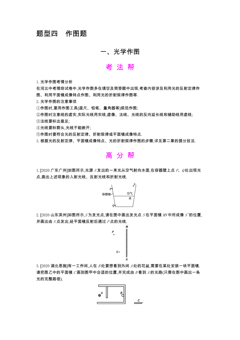 2021年中考物理题型复习 题型四作图题_第1页