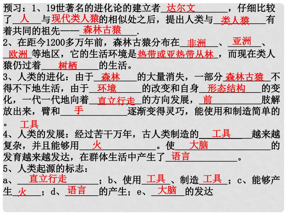 七年级生物下册 第四单元 第一章 第一节 人类的起源和发展课件 （新版）新人教版_第2页