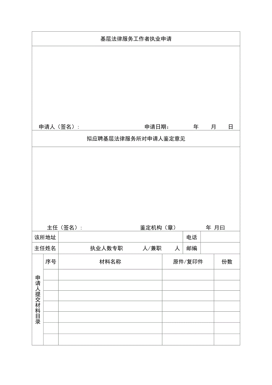 基层法律服务工作者执业登记表_第3页