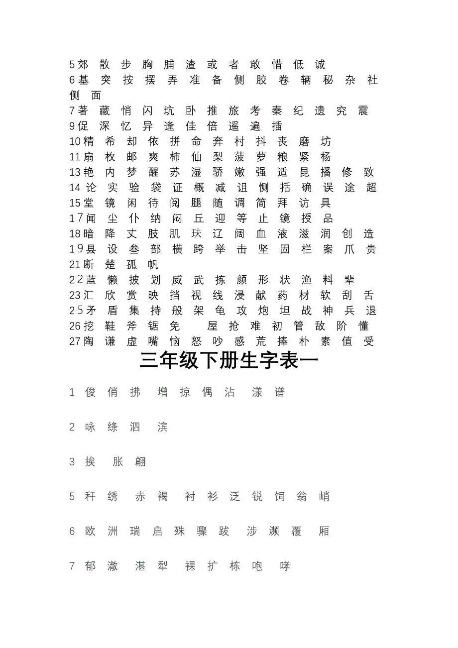 人教版三年级生字表_第2页