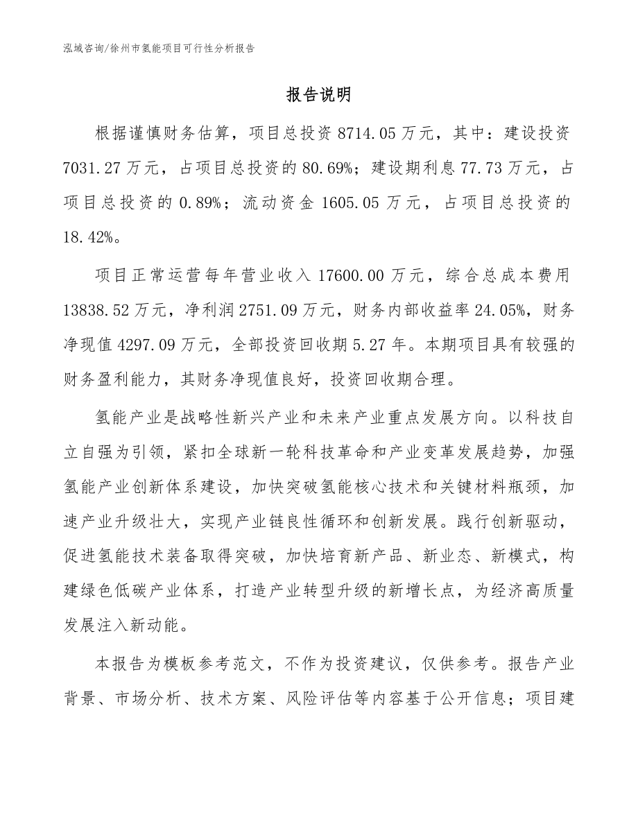 徐州市氢能项目可行性分析报告_范文参考_第2页