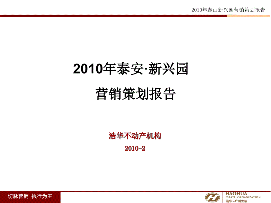 泰安新兴园营销策划报告84p_第1页