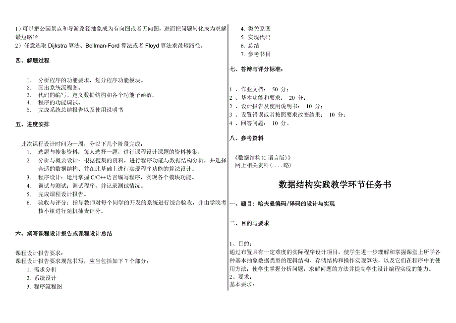 软件学院实践教学环节任务书数据结构版_第3页