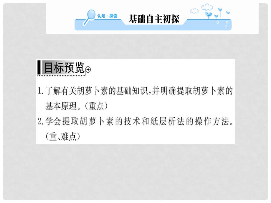 高中生物 6.2 胡萝卜素的提取课件 新人教版选修1_第3页