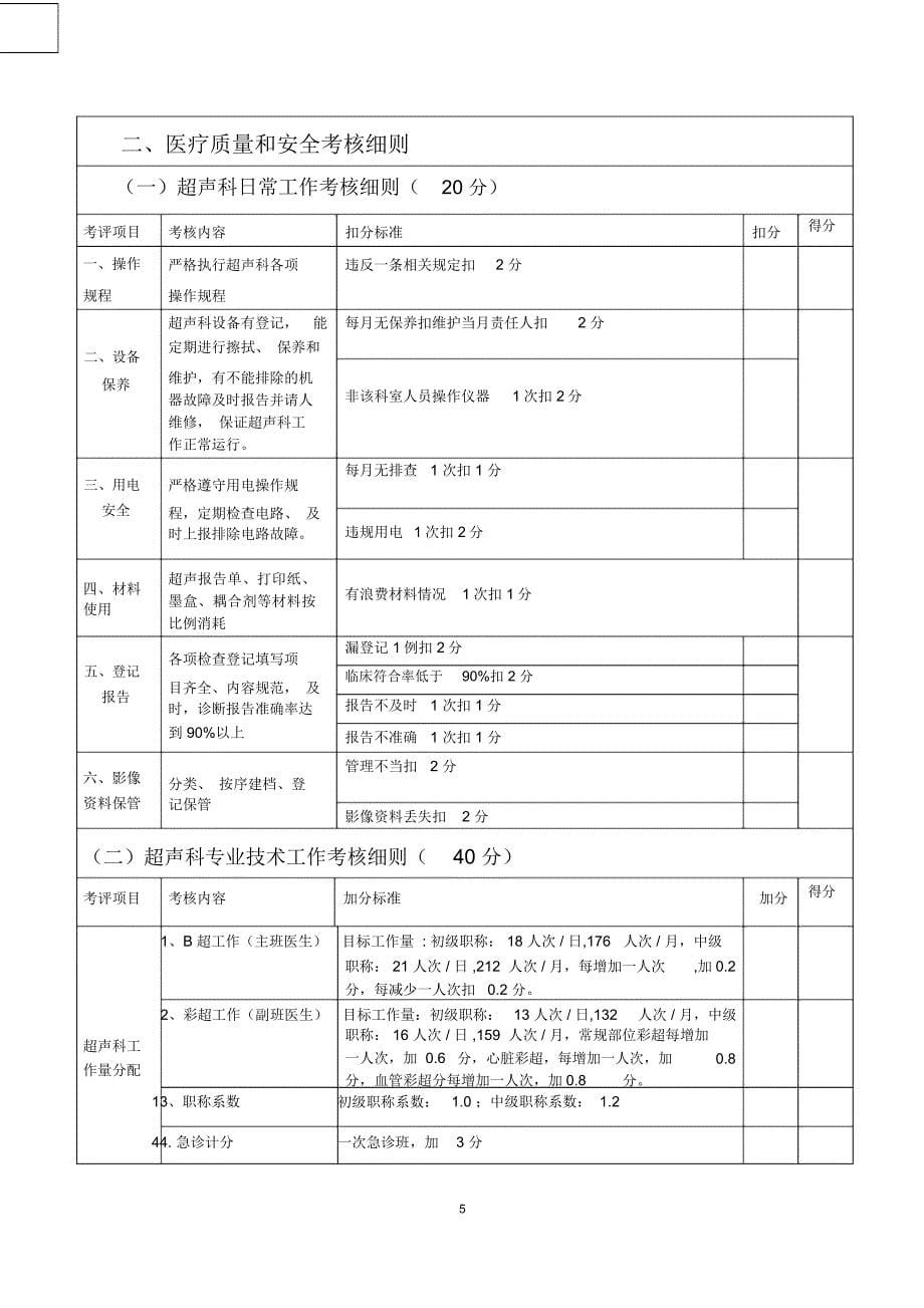 超声科工作人员绩效工资考核细则_第5页