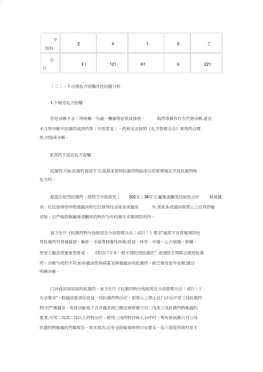 一季度处方医嘱分析评估通报讨论稿_第2页