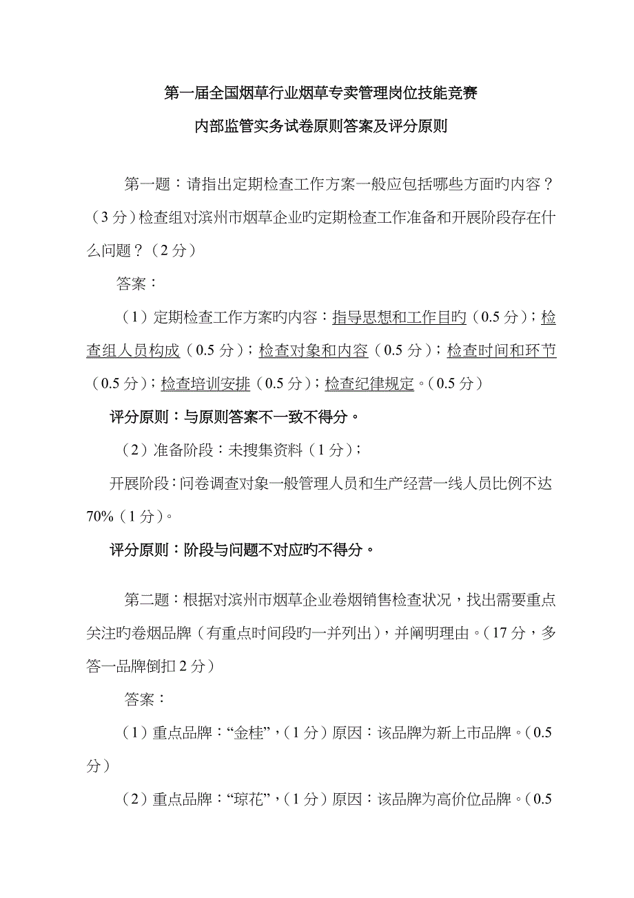 第一届全国烟草行业烟草专卖管理岗位技能竞赛内管答案_第1页