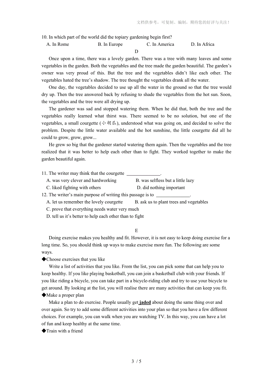 初中英语阅读之推理判断题_第3页
