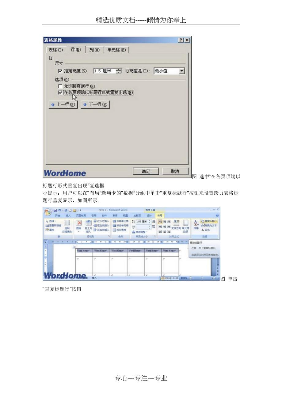 word2003、2007版表格标题行重复及出现无法重复显示问题(共4页)_第2页