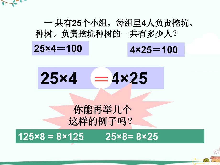 人教版小学四年级下数学乘法运算定律授课课件ppt_第3页