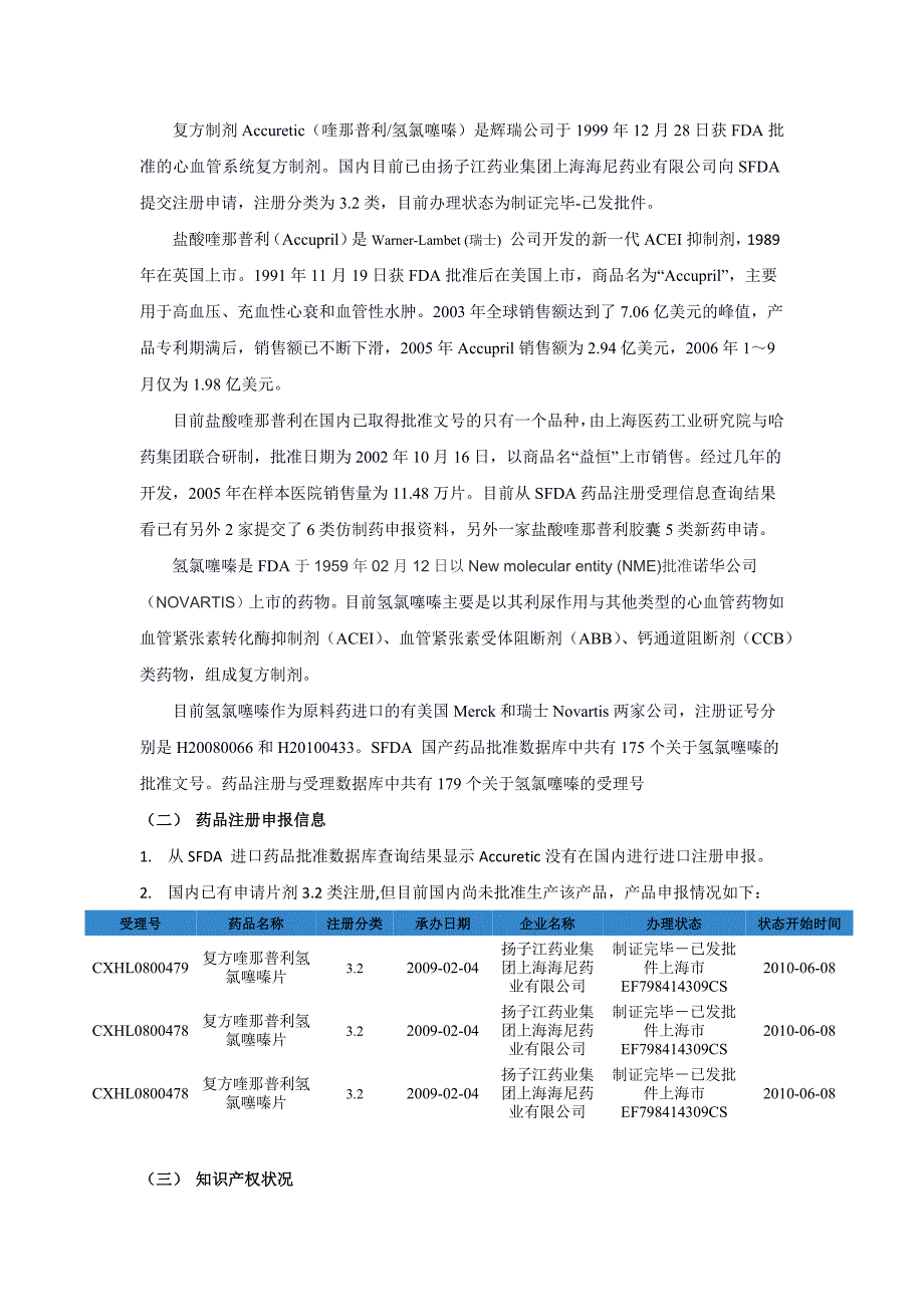 复方喹那普利氢氯噻嗪项目调研 (2)_第2页