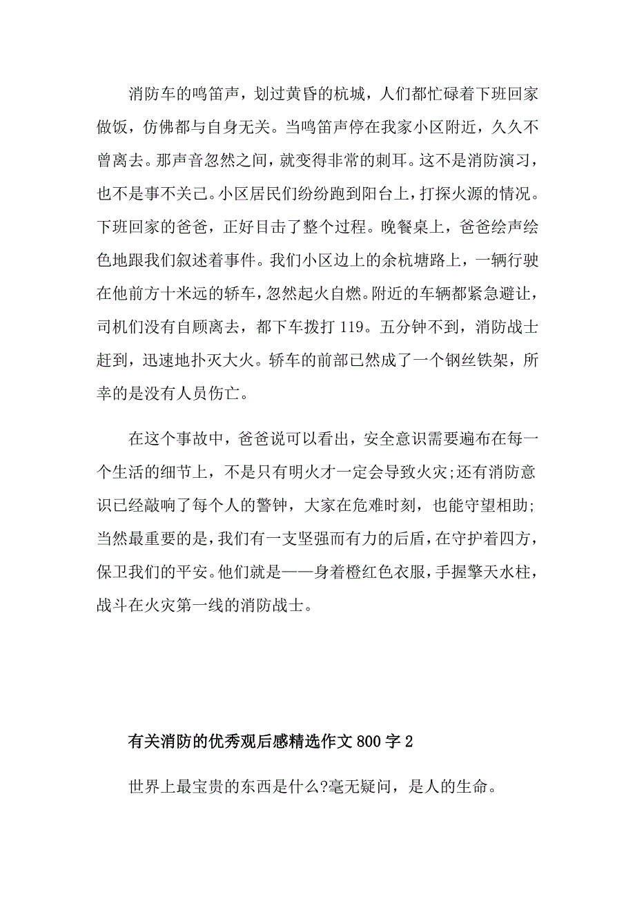 有关消防的优秀观后感精选作文800字_第2页