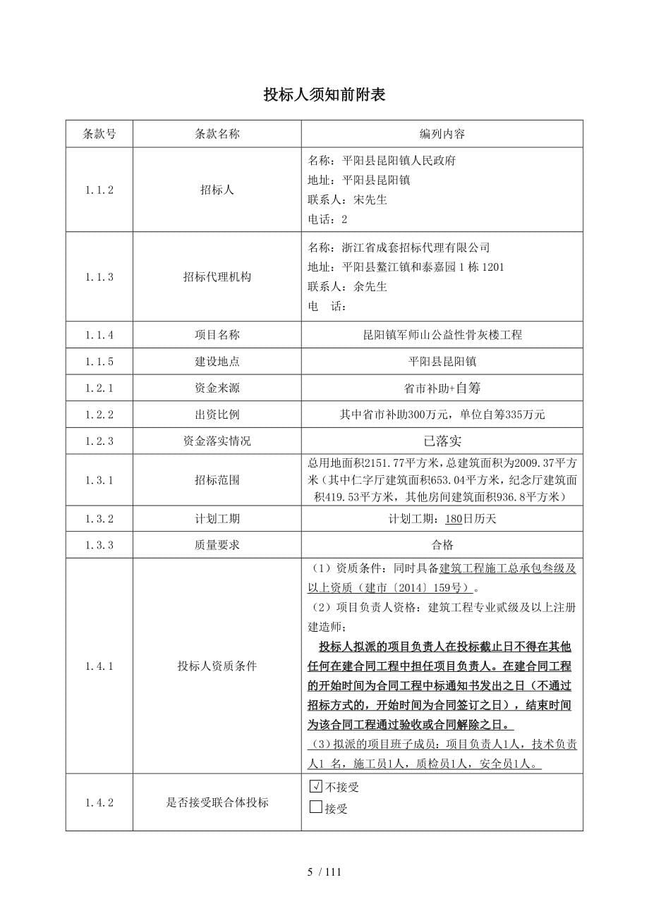 昆阳镇军师山公益性骨灰楼工程项目施工招标_第5页