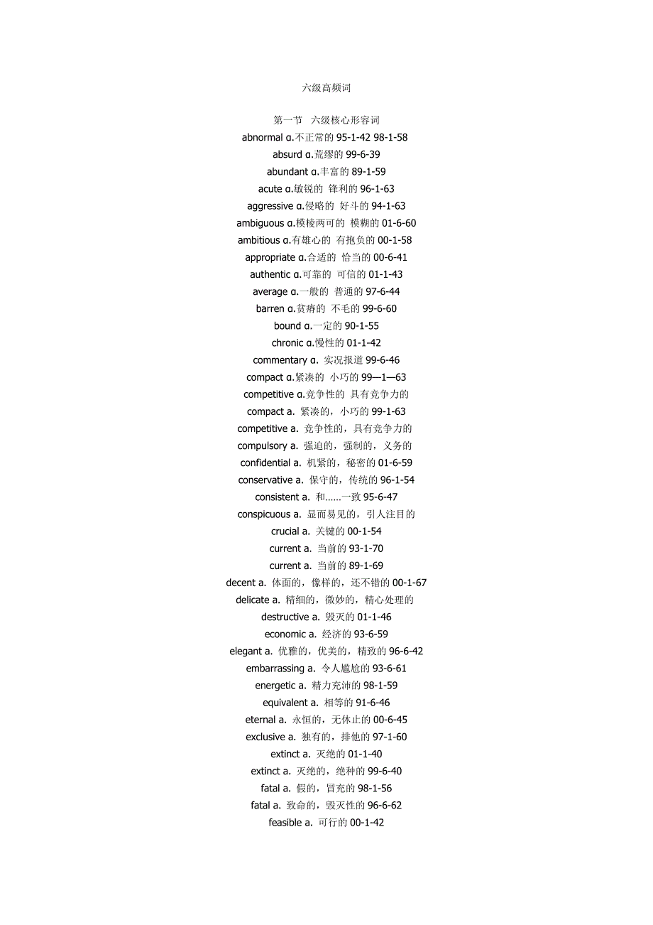六级高频词（精）.doc_第1页