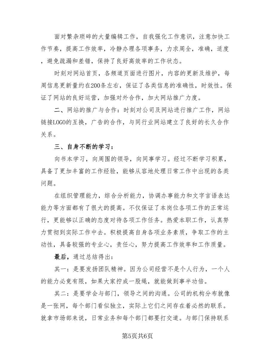 2023网站编辑年终工作总结范文（3篇）.doc_第5页