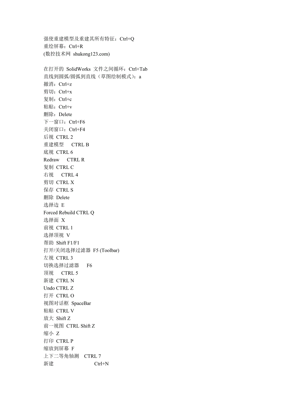 SolidWorks 快捷键大全_第2页