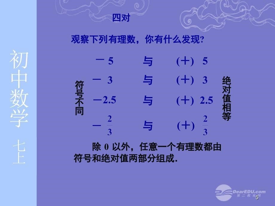 七年级数学2.3绝对值与相反数课件2苏科版_第5页