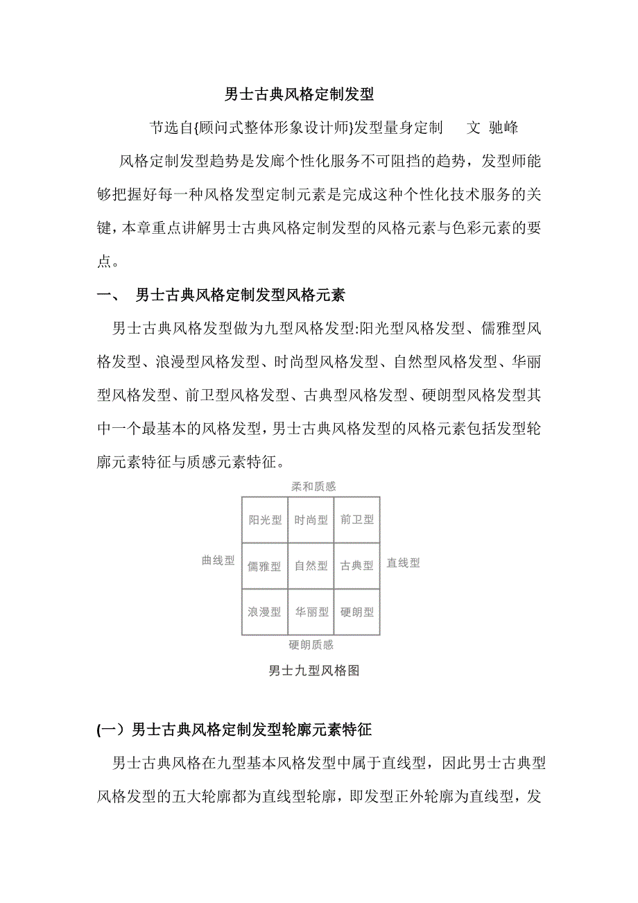 男士古典风格定制发型.doc_第1页