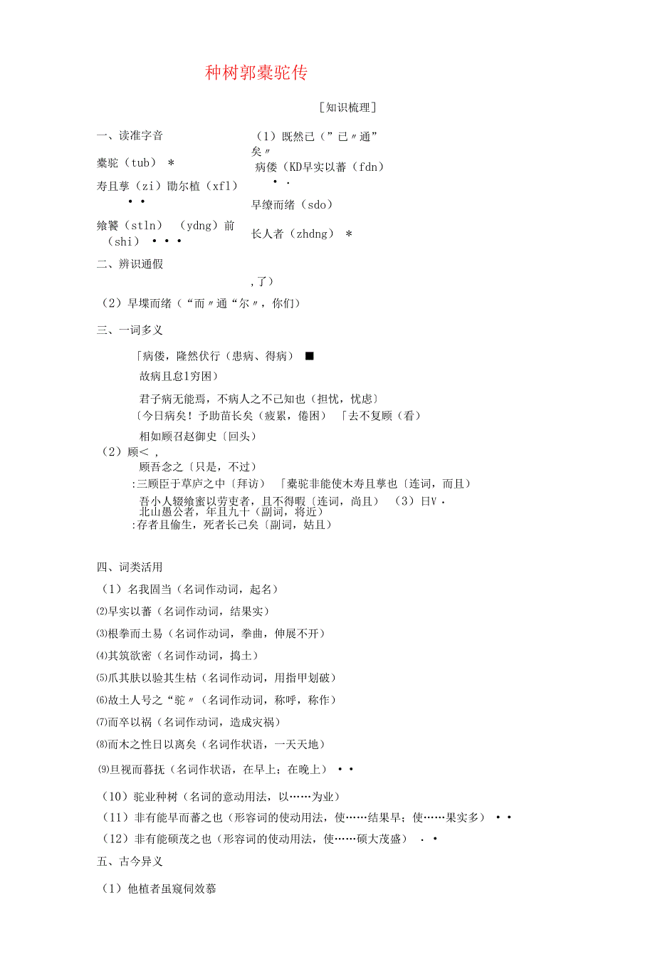 文无定格贵在鲜活种树郭橐驼传学案.docx_第1页
