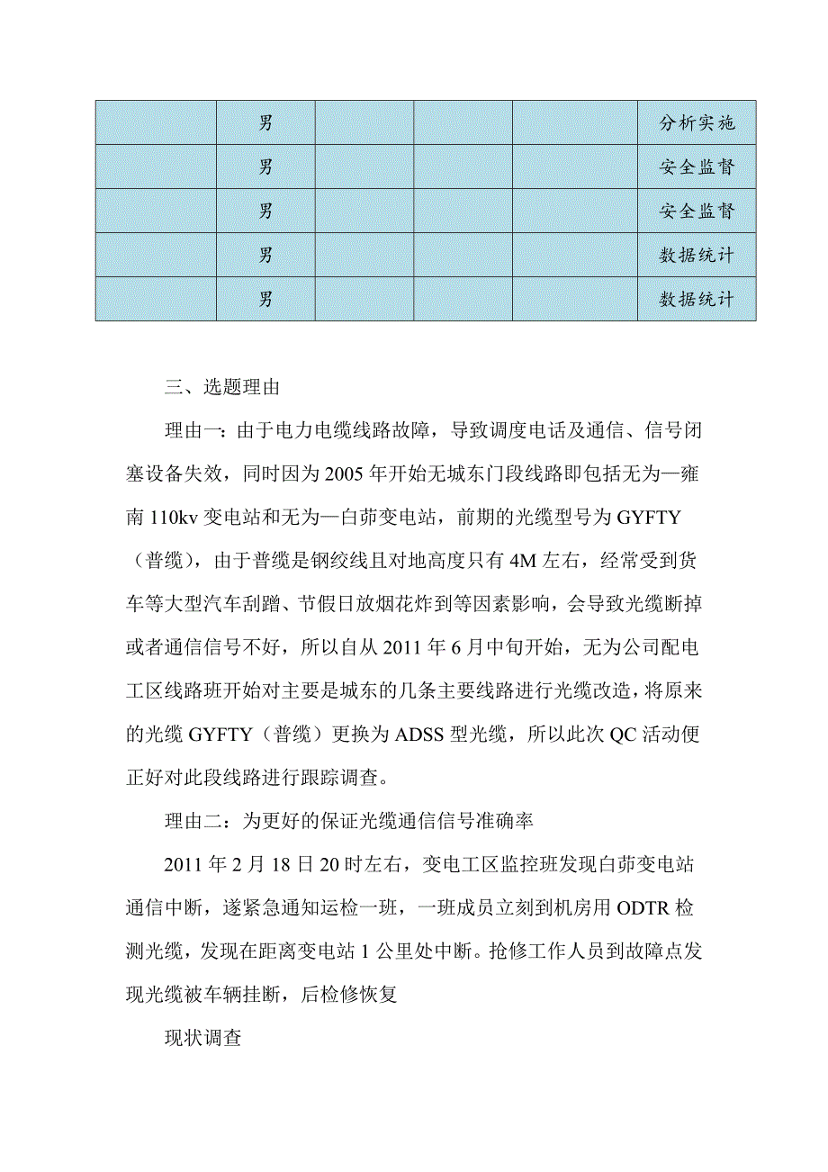 降低无城东门电力光缆故障率_第3页