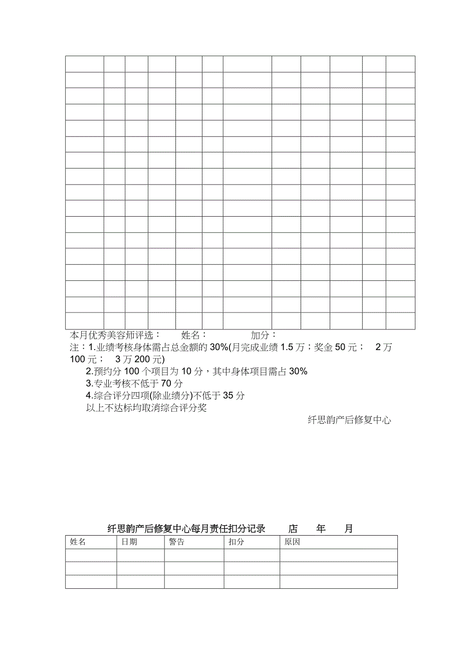 美容院内各种表格模板_第4页