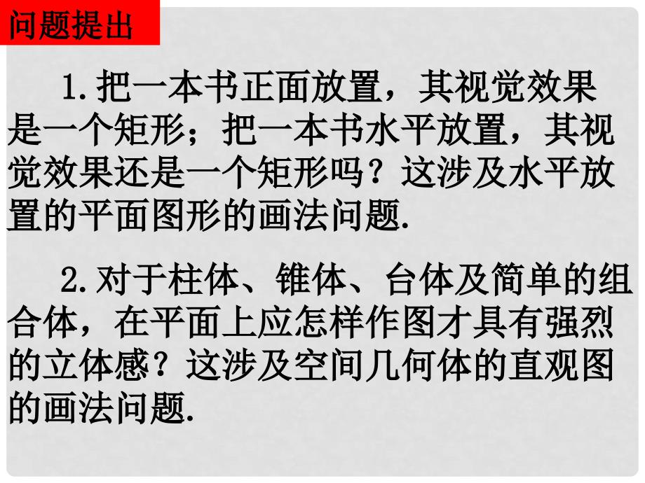 广东省汕头市潮南区高中数学 第一章 空间几何体 1.2 空间几何体的三视图和直观图 2 空间几何体的直观图课件 新人教A版必修2_第2页