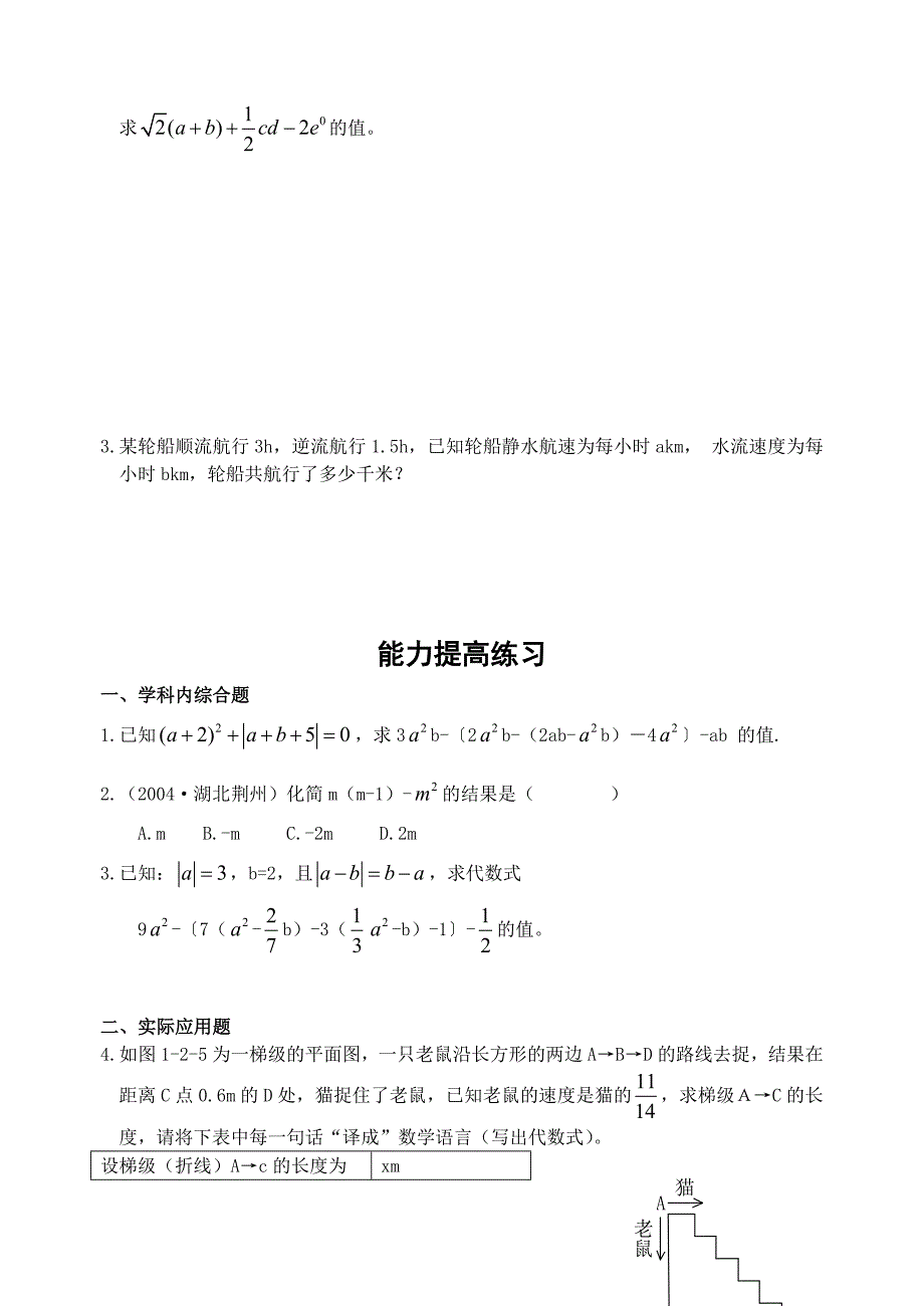 中考数学整式的加减复习.doc_第3页