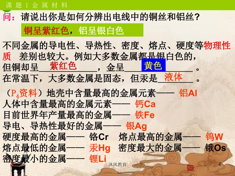 九年级化学下册_第八单元课题1金属材料课件_人教新课标版（谷风课堂）_第4页