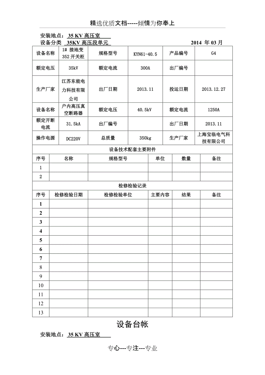 察尔湖光伏电厂一次设备台账_第4页