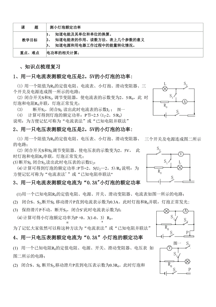 测小灯泡额定功率_第1页