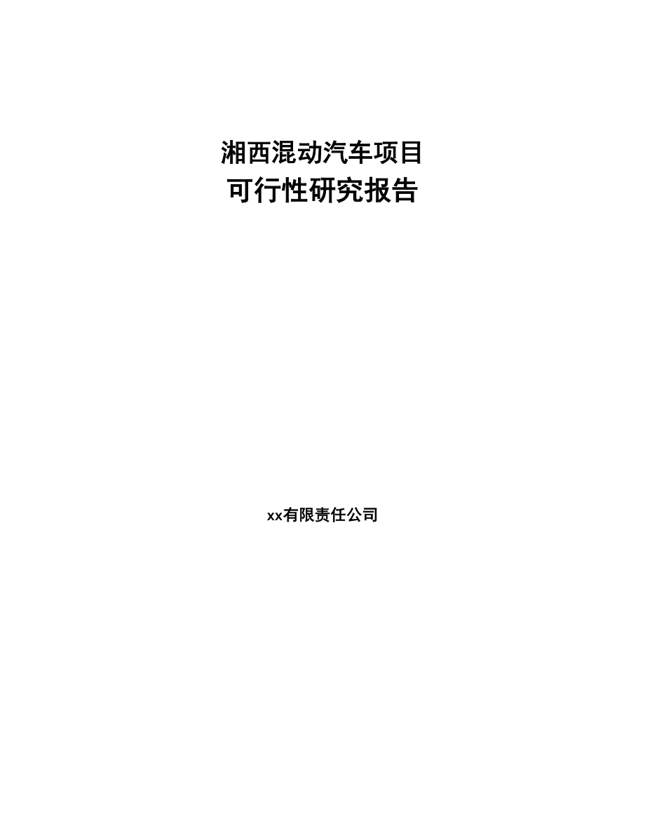 湘西混动汽车项目可行性研究报告(DOC 91页)_第1页