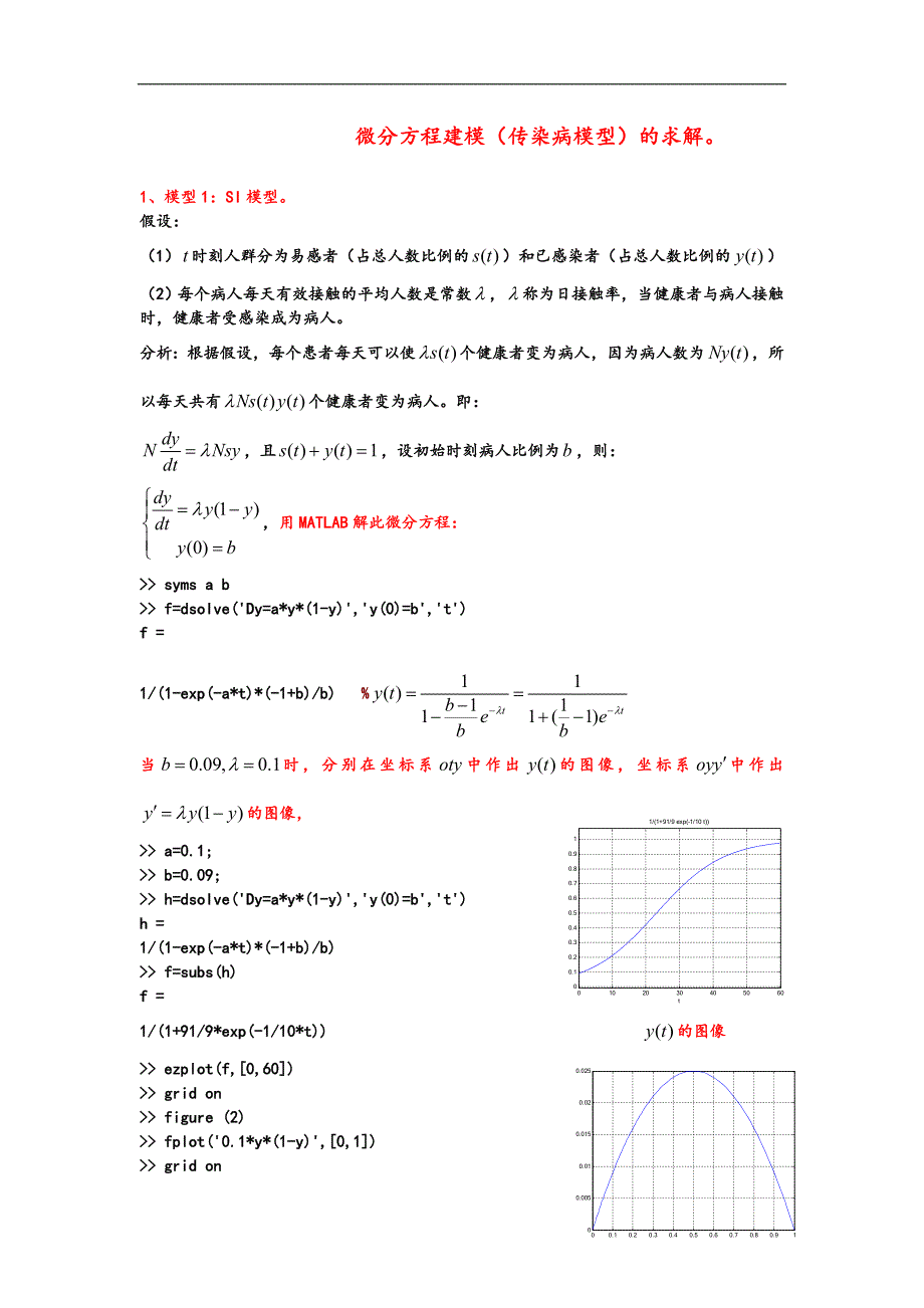 传染病模型(微分方程)_第1页