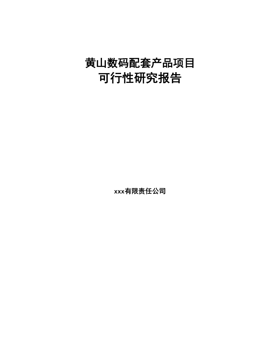 黄山数码配套产品项目可行性研究报告(DOC 82页)_第1页