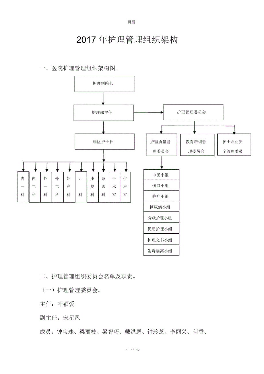 2017年护理管理组织架构_第1页